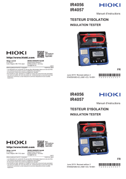 Hioki INSULATION TESTER IR4057-20 Manuel utilisateur