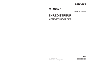 Hioki MEMORY HiCORDER MR8875 Mode d'emploi | Fixfr