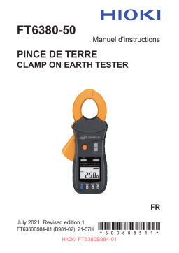 Hioki CLAMP ON EARTH TESTER FT6380-50 Manuel utilisateur