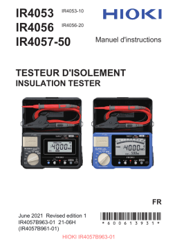 Hioki INSULATION TESTER IR4053-10, IR4056-20, IR4057-50 Manuel utilisateur