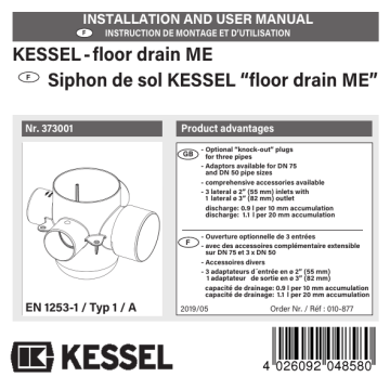 Kessel 010-877 Middle East 084-034 Bodenablauf Manuel utilisateur | Fixfr