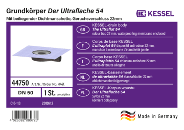 Kessel 016-113 Einleger Ultraflacher 54 44750 A6-quer Manuel utilisateur | Fixfr