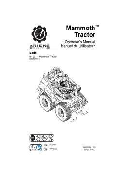 Ariens 951001 Mammoth 850 Manuel utilisateur