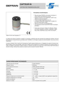 gefran IN Sensor Nozzle pressure sensor Fiche technique