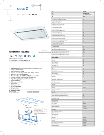 Cata ISLA SIRIN 1000 WH Hood Manuel utilisateur | Fixfr