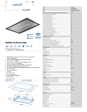 Cata ISLA BENNU SLIM Hood Manuel utilisateur | Fixfr