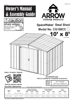 Arrow Storage Products SCG108CC Arrow Select Steel Storage Shed, 10x8, Charcoal Manuel du propriétaire