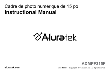 Aluratek ADMPF315F Digital Photo Frame Manuel utilisateur | Fixfr