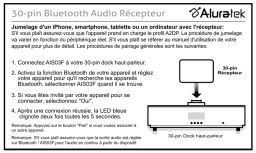 Aluratek AIS03F 30-pin Bluetooth Audio Receiver for Phones and Laptops Guide de démarrage rapide