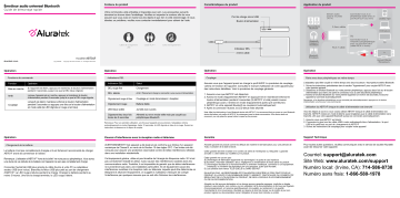 Aluratek ABT01F Universal Bluetooth Audio Transmitter Guide de démarrage rapide | Fixfr