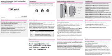 Aluratek ABH01F Bluetooth Wireless Stereo Headphones Guide de démarrage rapide | Fixfr