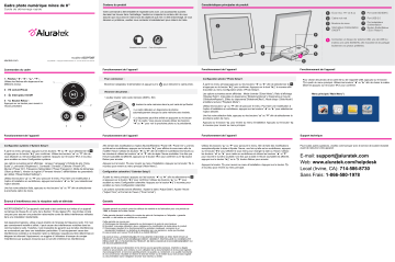 Aluratek ASDPF08F Slim Digital Photo Frame Guide de démarrage rapide | Fixfr