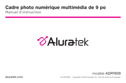 Aluratek ADPFR09 Motion Sensor Digital Photo Frame Manuel utilisateur