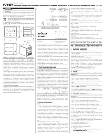 Evco EV9323J9 Thermotimer Manuel utilisateur | Fixfr