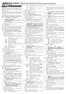Evco EVB1206N9DXC Control panel Manuel utilisateur