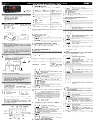 Evco EV3123N7 Controller Manuel utilisateur | Fixfr
