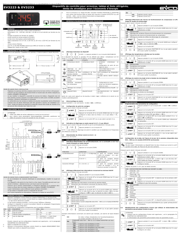 EV3223N7 | EV3223N7RRXRS | EV3223N3 | Evco EV3233N9 Controller Manuel utilisateur | Fixfr