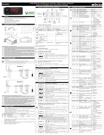 EV3201N7 | Evco EV3201N3 Controller Manuel utilisateur | Fixfr