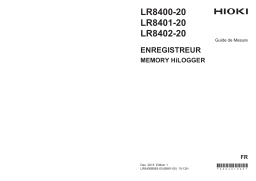 Hioki MEMORY HiLOGGER LR8400-20,LR8401-20,LR8402-20 Mode d'emploi