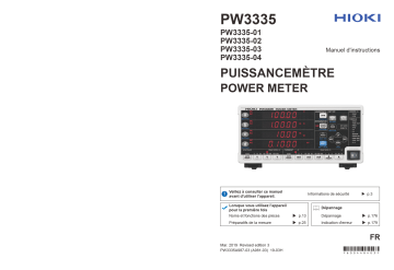 Hioki POWER METER PW3335,PW3335-01,PW3335-02,PW3335-03,PW3335-04 Manuel utilisateur | Fixfr