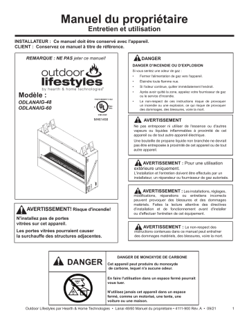 Heatilator Lanai Gas Fireplace Manuel du propriétaire | Fixfr