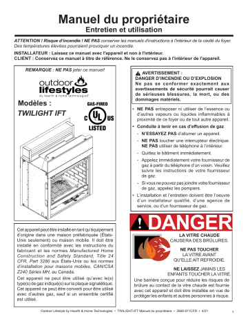 Heatilator Twilight Modern Gas Fireplace Manuel du propriétaire | Fixfr