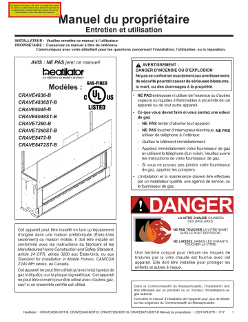 Heatilator Crave Series Manuel du propriétaire | Fixfr