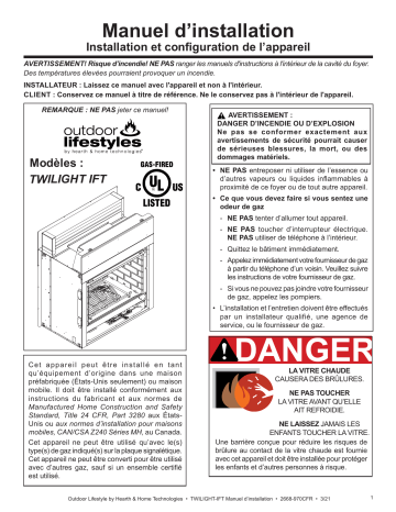 Heatilator Twilight Modern Gas Fireplace Installation manuel | Fixfr