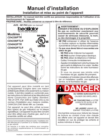 Heatilator Caliber Gas Fireplace Installation manuel | Fixfr