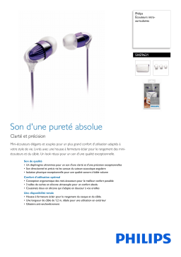 Philips SHE9621/00 Écouteurs intra-auriculaires Manuel utilisateur