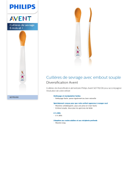 Avent SCF710/00 Avent Cuillères de sevrage 6 mois et + Manuel utilisateur