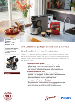 SENSEO® HD6596/51 SENSEO® Switch Premium Machine à café à dosettes et filtre Manuel utilisateur