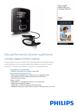 Philips SA3RGA2KNS/02 GoGEAR Baladeur MP3 Manuel utilisateur