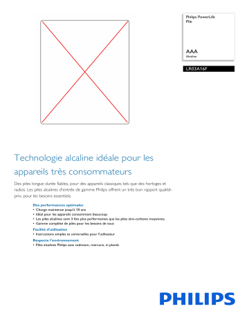 Philips LR03A16F/10 PowerLife Pile Manuel utilisateur | Fixfr