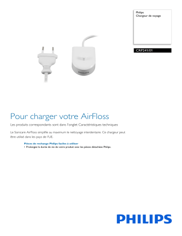 Philips CRP241/01 Chargeur de voyage Manuel utilisateur | Fixfr