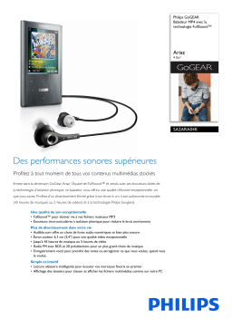 Philips SA2ARA04K/02 GoGEAR Baladeur MP4 Manuel utilisateur