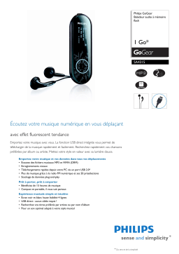 Philips SA4315/02 GoGEAR Baladeur audio à mémoire flash Manuel utilisateur