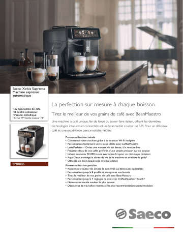 Saeco SM8885/00 Saeco Xelsis Suprema Machine espresso automatique Manuel utilisateur | Fixfr