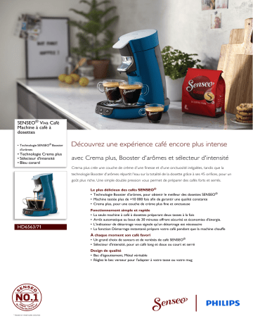 SENSEO® HD6563/71 SENSEO® Viva Café Machine à café à dosettes Manuel utilisateur | Fixfr