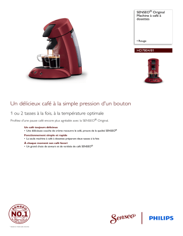 SENSEO® HD7804/81 SENSEO® Original Machine à café à dosettes Manuel utilisateur | Fixfr