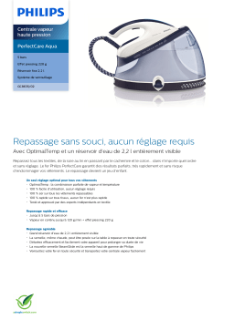 Philips GC8635/02 PerfectCare Aqua Centrale vapeur Manuel utilisateur