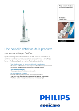 Sonicare HX6942/04 Sonicare FlexCare Brosse à dents électrique Manuel utilisateur