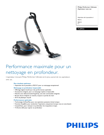 Philips FC8955/09R1 Performer Ultimate Aspirateur avec sac Manuel utilisateur | Fixfr