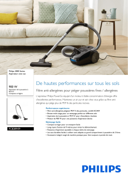 Philips FC8289/09 2000 Series Aspirateur avec sac Manuel utilisateur