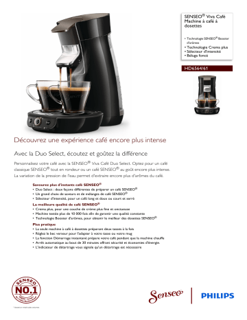 SENSEO® HD6564/61 SENSEO® Viva Café Machine à café à dosettes Manuel utilisateur | Fixfr