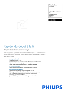 Philips GC2039/20 EasySpeed Fer vapeur Manuel utilisateur
