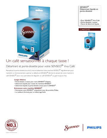 SENSEO® CA6523/02 SENSEO® Détartrant liquide et porte-dosette Manuel utilisateur | Fixfr