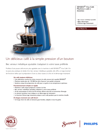 SENSEO® HD7825/75 SENSEO® Viva Café Machine à café à dosettes Manuel utilisateur | Fixfr