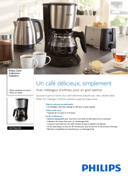 Philips HD7462/20 Daily Collection Cafetière Manuel utilisateur