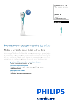 Sonicare HX6035/51 Sonicare For Kids Têtes de brosse compactes Manuel utilisateur